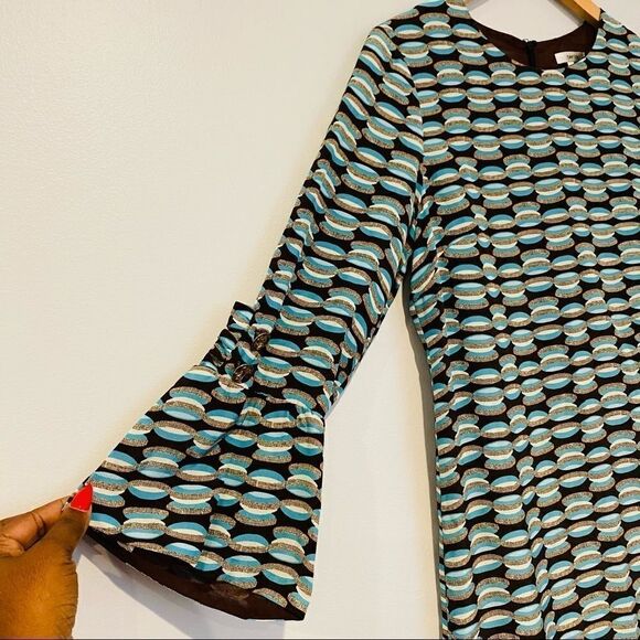 Tyler Boe Geometric Print Bell Sleeve Dress - Picture 4 of 6